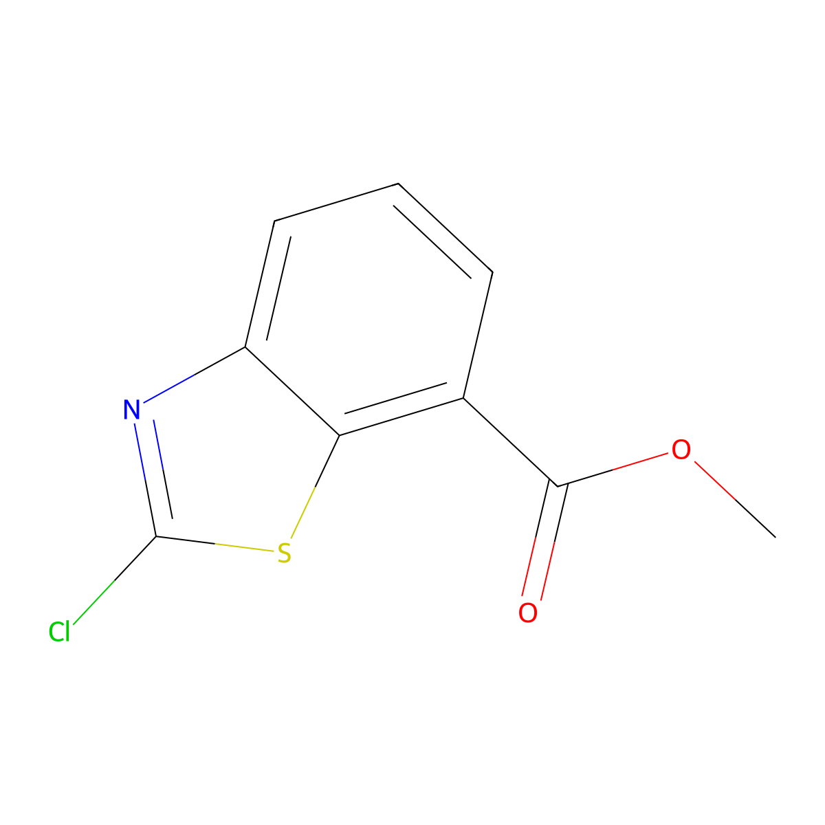 Methyl 2-chlorobenzo[d]thiazole-7-carboxylate molecular structure, CAS 1196152-62-1