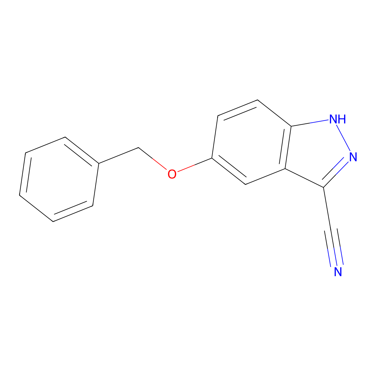 5-(Benzyloxy)-1H-indazole-3-carbonitrile molecular structure, CAS 1196152-69-8
