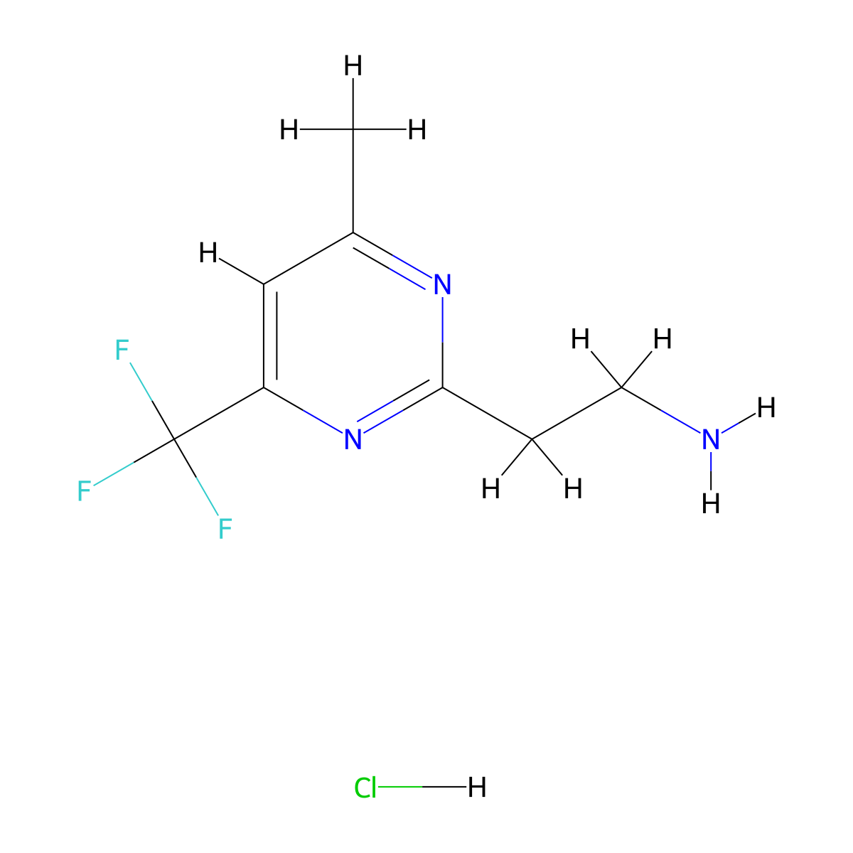2-[4-Methyl-6-(Trifluoromethyl)Pyrimidin-2-Yl]Ethanamine Hydrochloride molecular structure, CAS 1196152-75-6