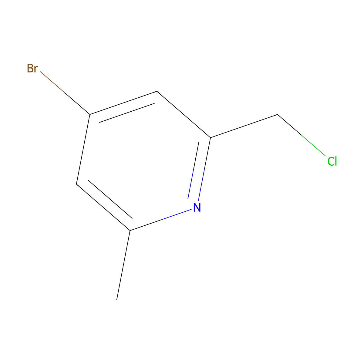 4-Bromo-2-(chloromethyl)-6-methylpyridine molecular structure, CAS 1196153-09-9