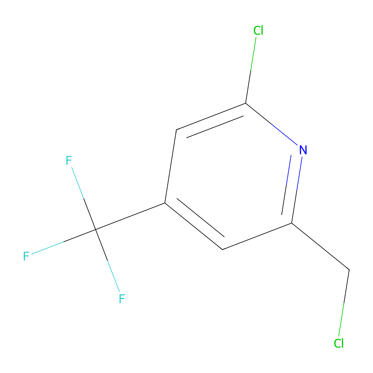 2-Chloro-6-(chloromethyl)-4-(trifluoromethyl)pyridine molecular structure, CAS 1196153-15-7