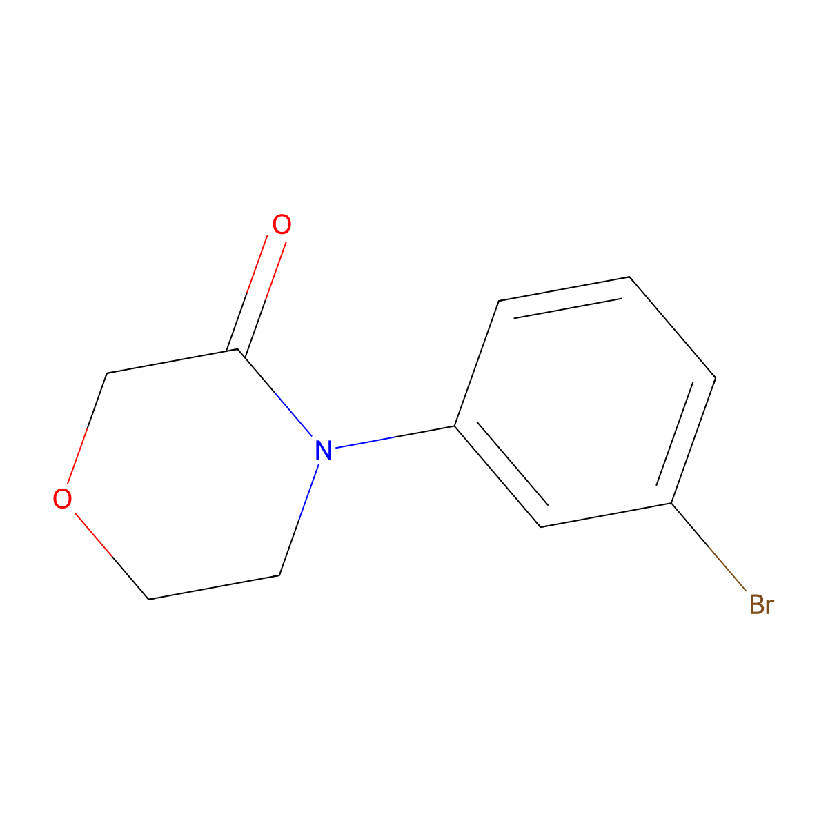 4-(3-Bromophenyl)morpholin-3-one molecular structure, CAS 1196153-18-0