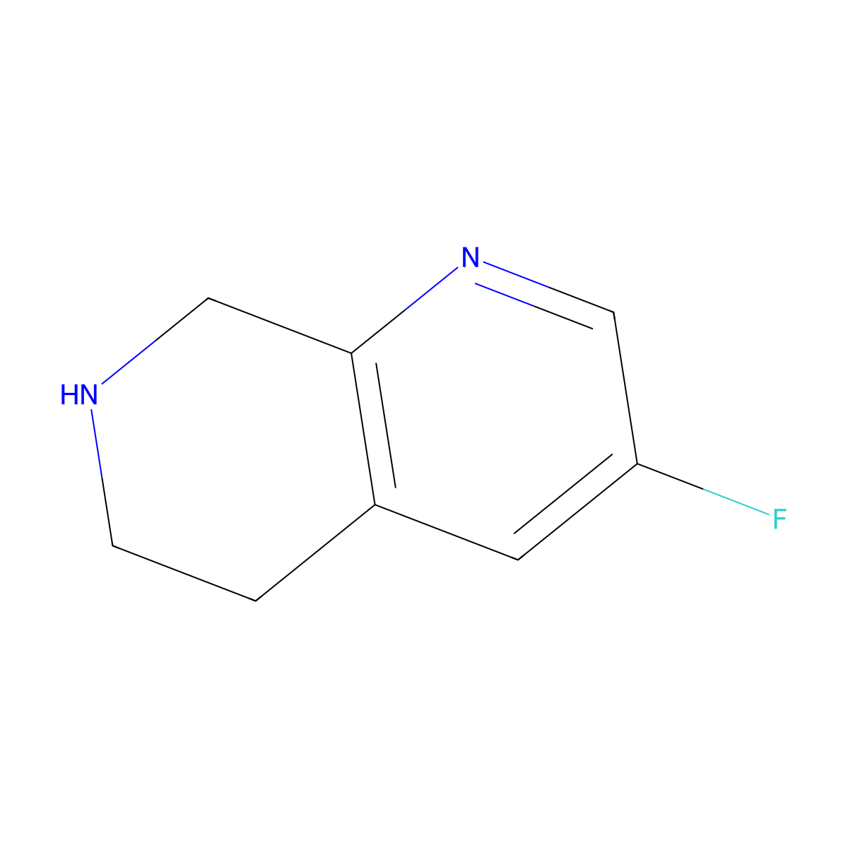 3-Fluoro-5,6,7,8-tetrahydro-1,7-naphthyridine molecular structure, CAS 1196153-21-5