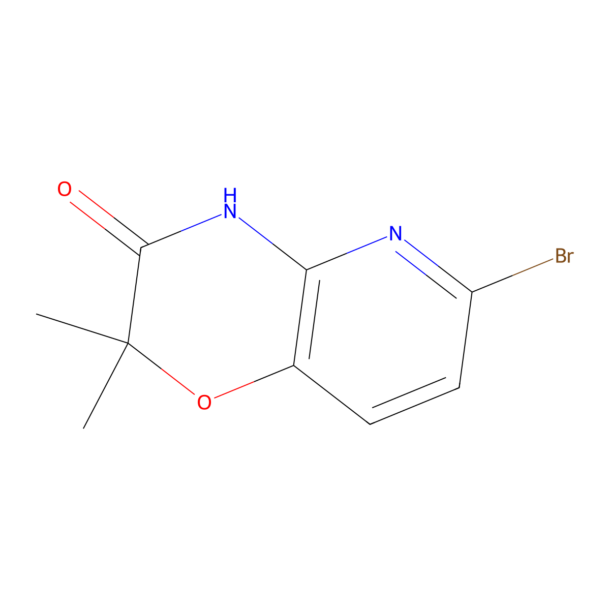 6-Bromo-2,2-dimethyl-2H-pyrido[3,2-B][1,4]oxazin-3(4H)-one molecular structure, CAS 1196153-28-2