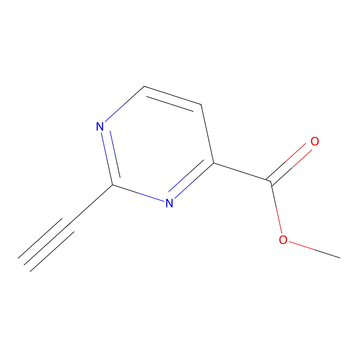Methyl 2-ethynylpyrimidine-4-carboxylate molecular structure, CAS 1196153-38-4