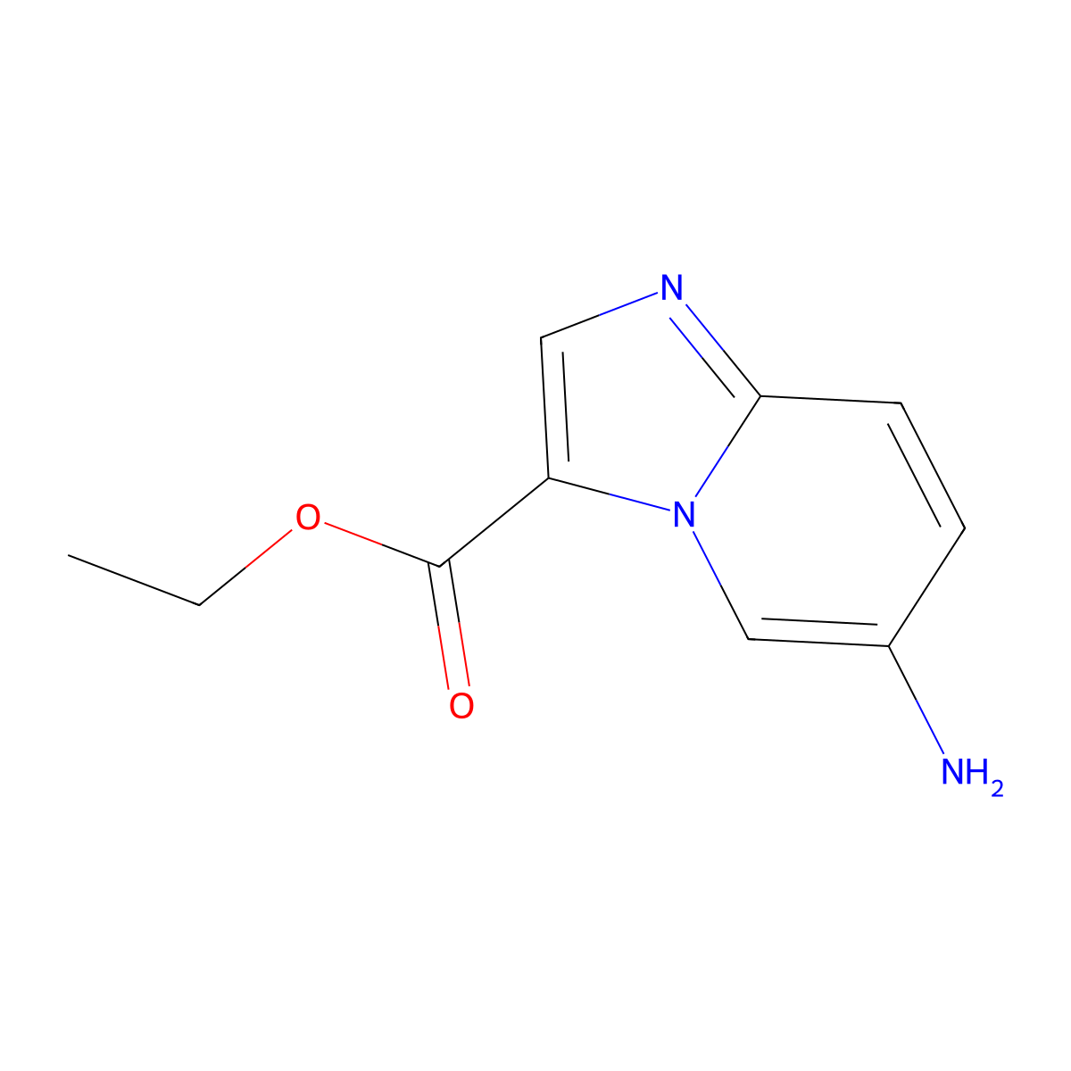 Ethyl 6-aminoimidazo[1,2-A]pyridine-3-carboxylate molecular structure, CAS 1196153-46-4