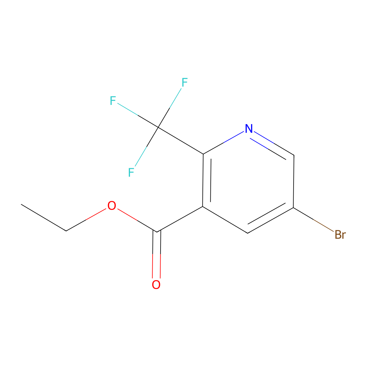Ethyl 5-bromo-2-(trifluoromethyl)nicotinate molecular structure, CAS 1196153-48-6