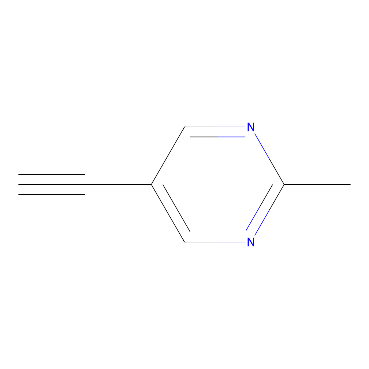 5-Ethynyl-2-methylpyrimidine molecular structure, CAS 1196153-50-0