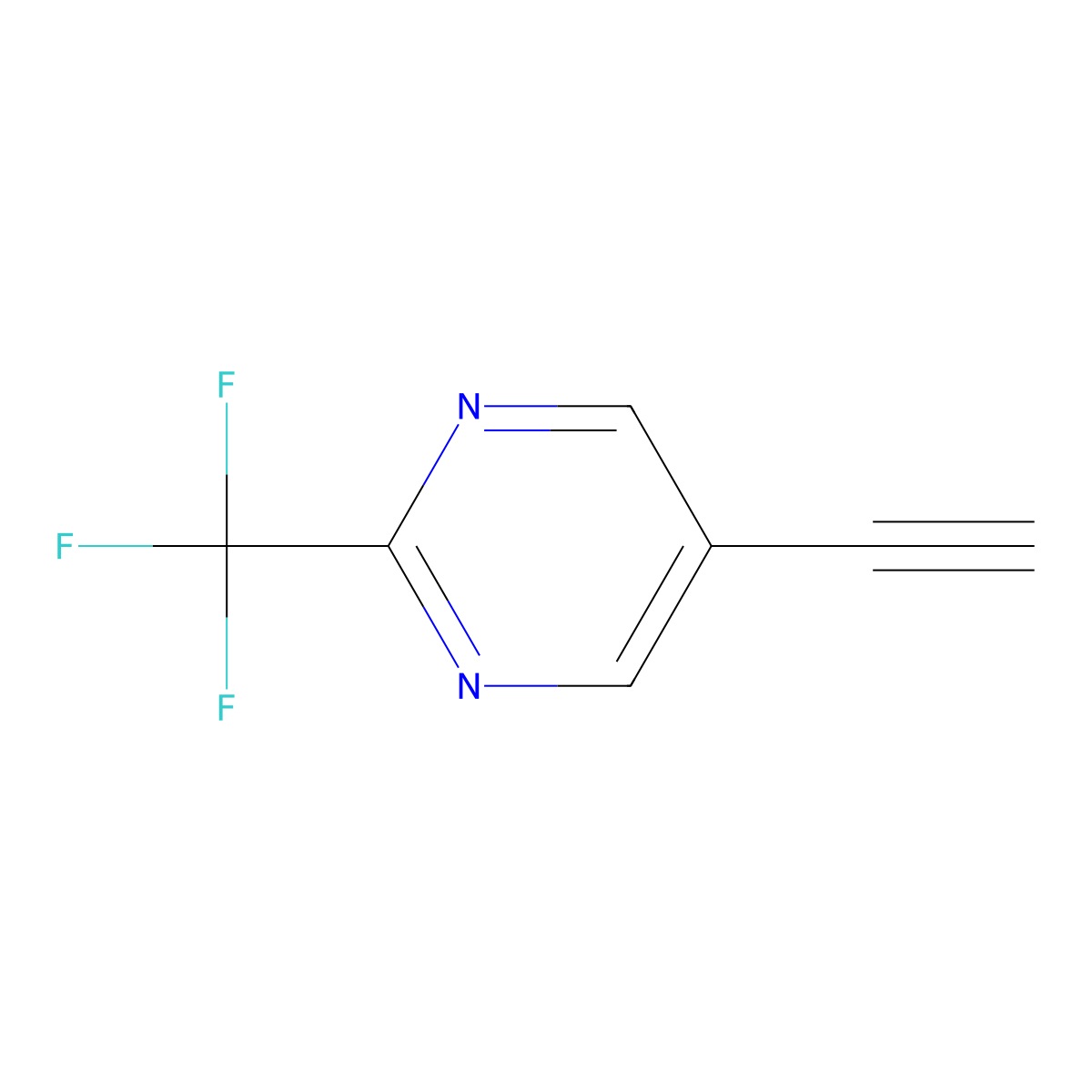 5-Ethynyl-2-(trifluoromethyl)pyrimidine molecular structure, CAS 1196153-54-4