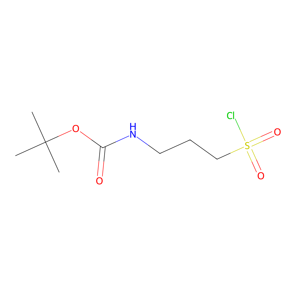 tert-butyl N-(3-(chlorosulfonyl)propyl)carbamate molecular structure, CAS 1196153-59-9