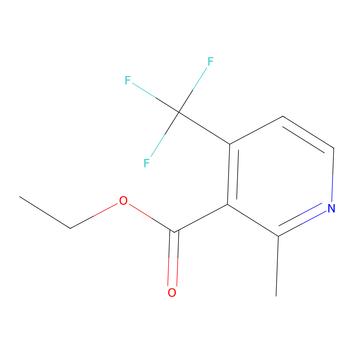 Ethyl 2-methyl-4-(trifluoromethyl)nicotinate molecular structure, CAS 1196153-66-8