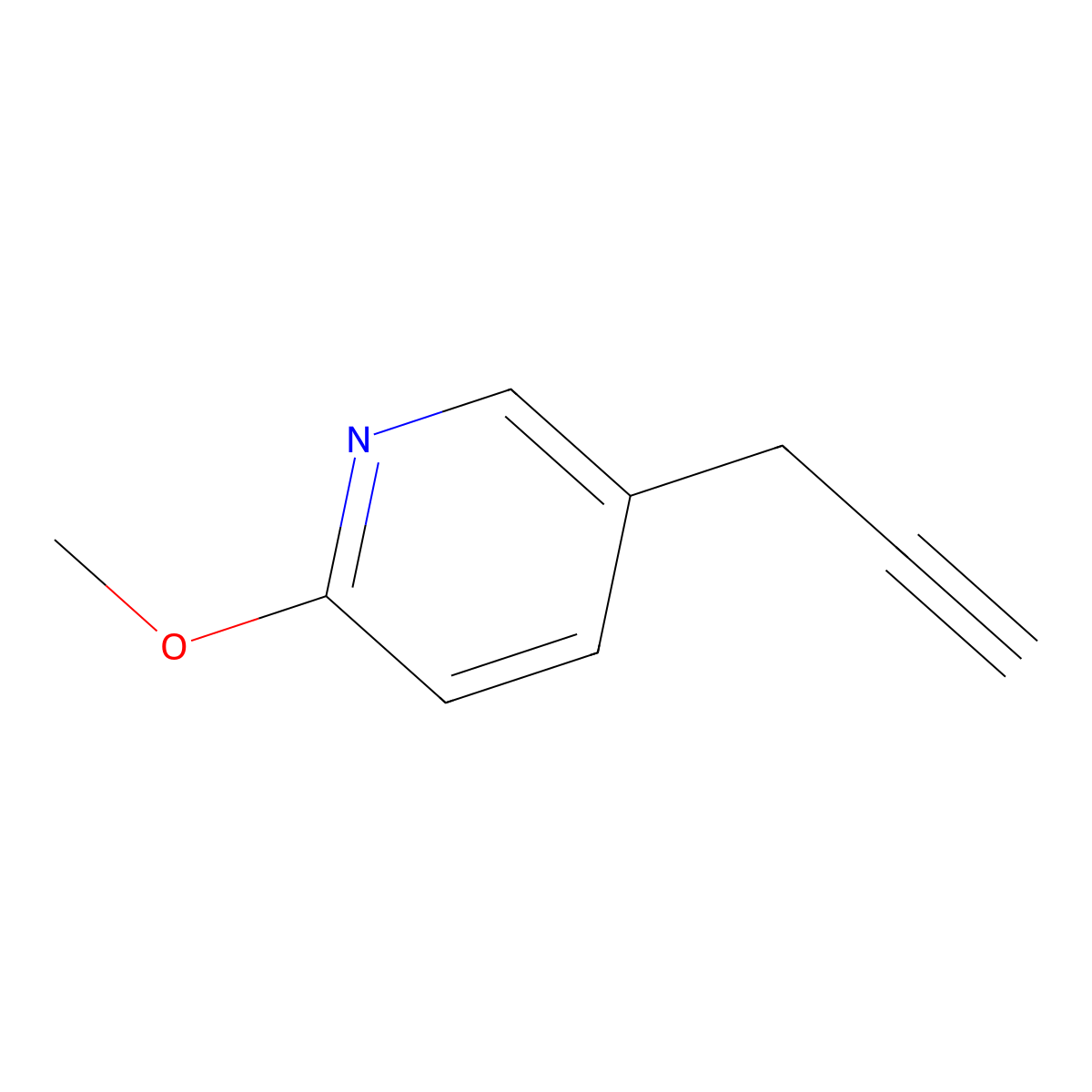 2-Methoxy-5-(prop-2-YN-1-YL)pyridine molecular structure, CAS 1196153-78-2