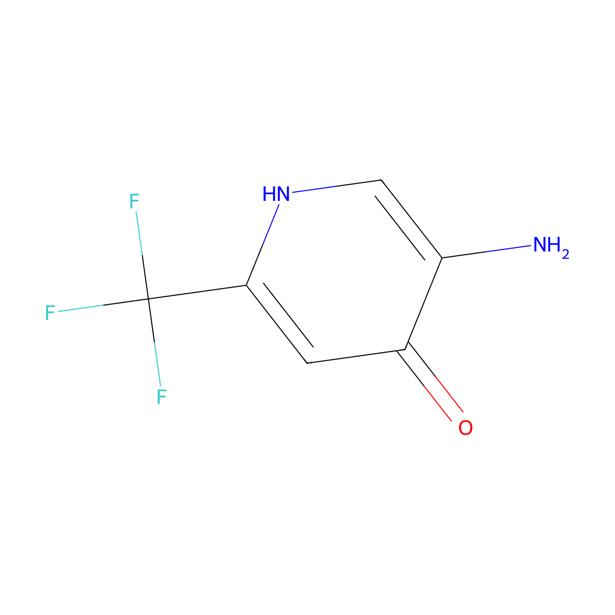 5-Amino-2-(trifluoromethyl)pyridin-4-ol molecular structure, CAS 1196153-82-8