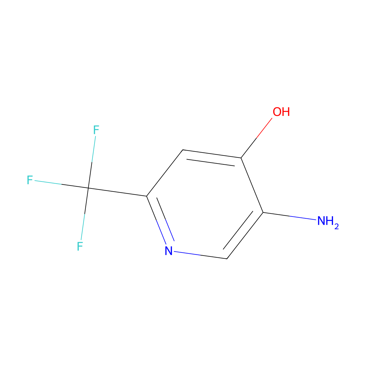 5-Amino-2-(trifluoromethyl)pyridin-4-ol molecular structure, CAS 1196153-82-8