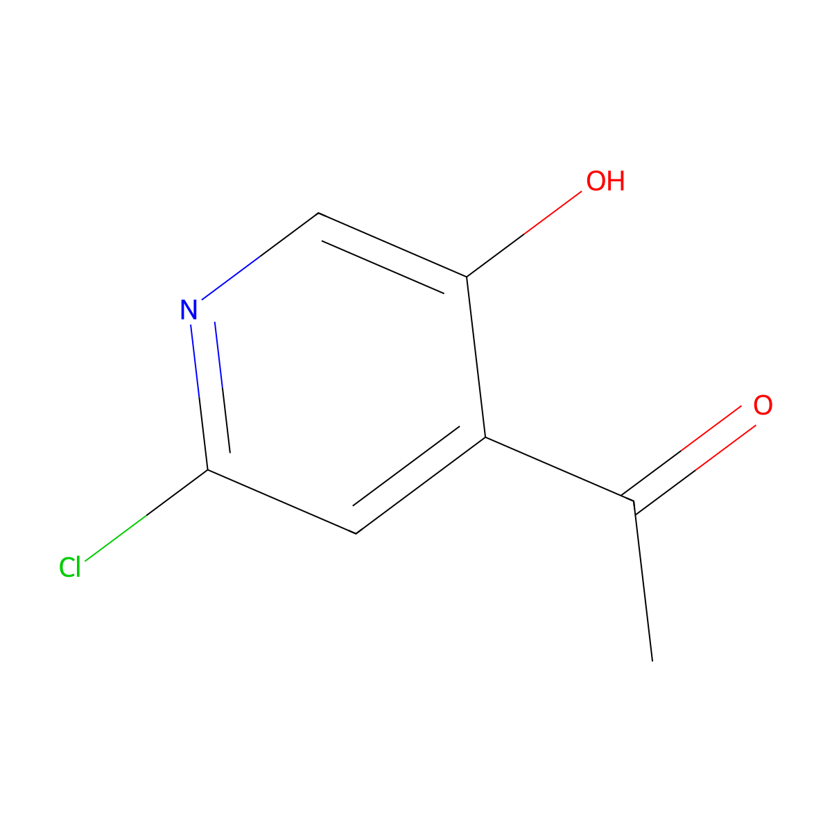1-(2-Chloro-5-hydroxypyridin-4-YL)ethanone molecular structure, CAS 1196153-84-0