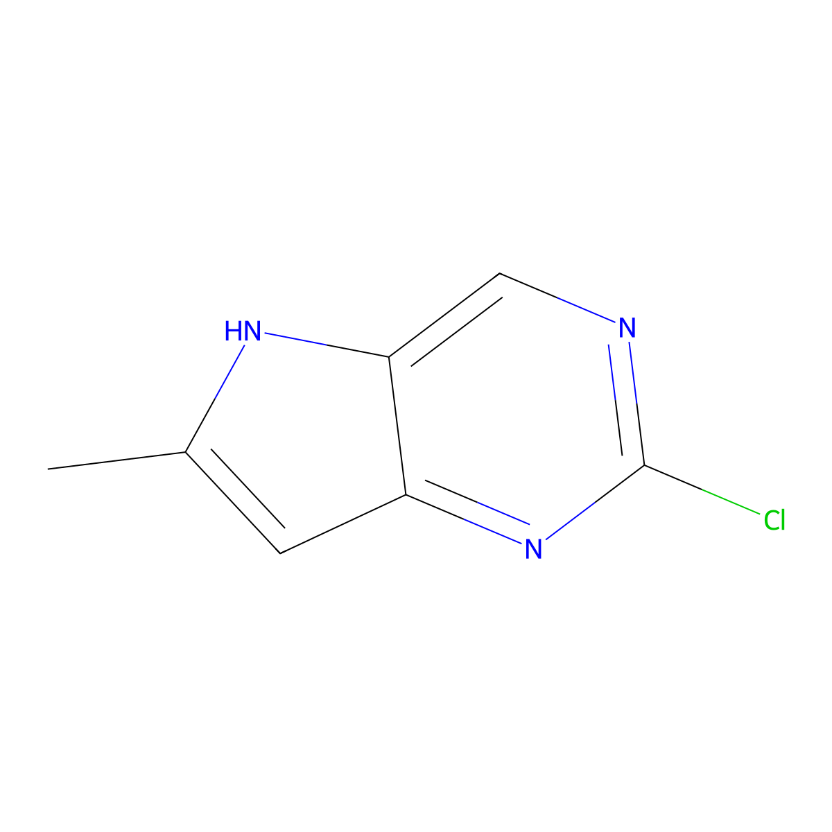 2-Chloro-6-methyl-5H-pyrrolo[3,2-D]pyrimidine molecular structure, CAS 1196153-87-3