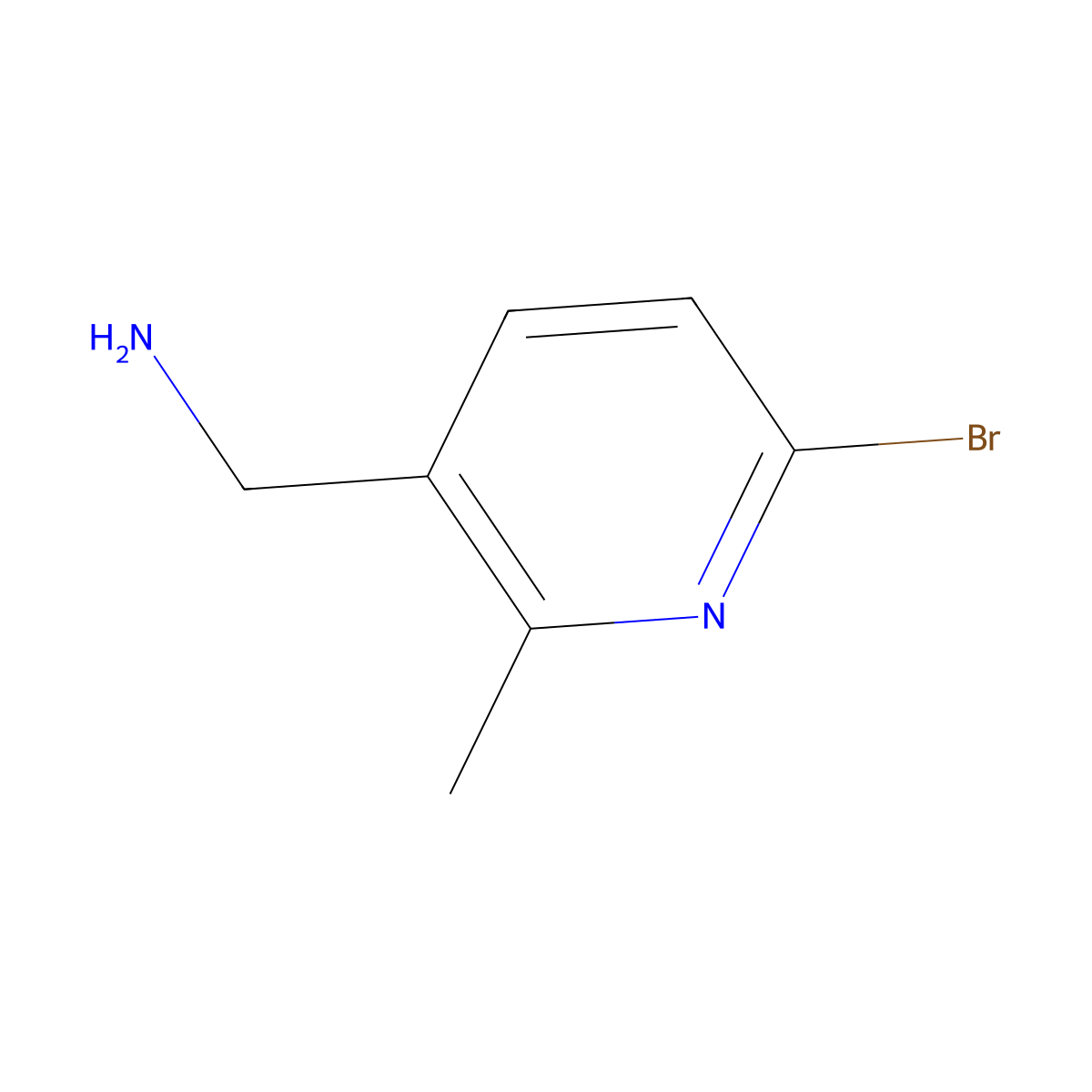 (6-Bromo-2-methylpyridin-3-YL)methanamine molecular structure, CAS 1196153-91-9
