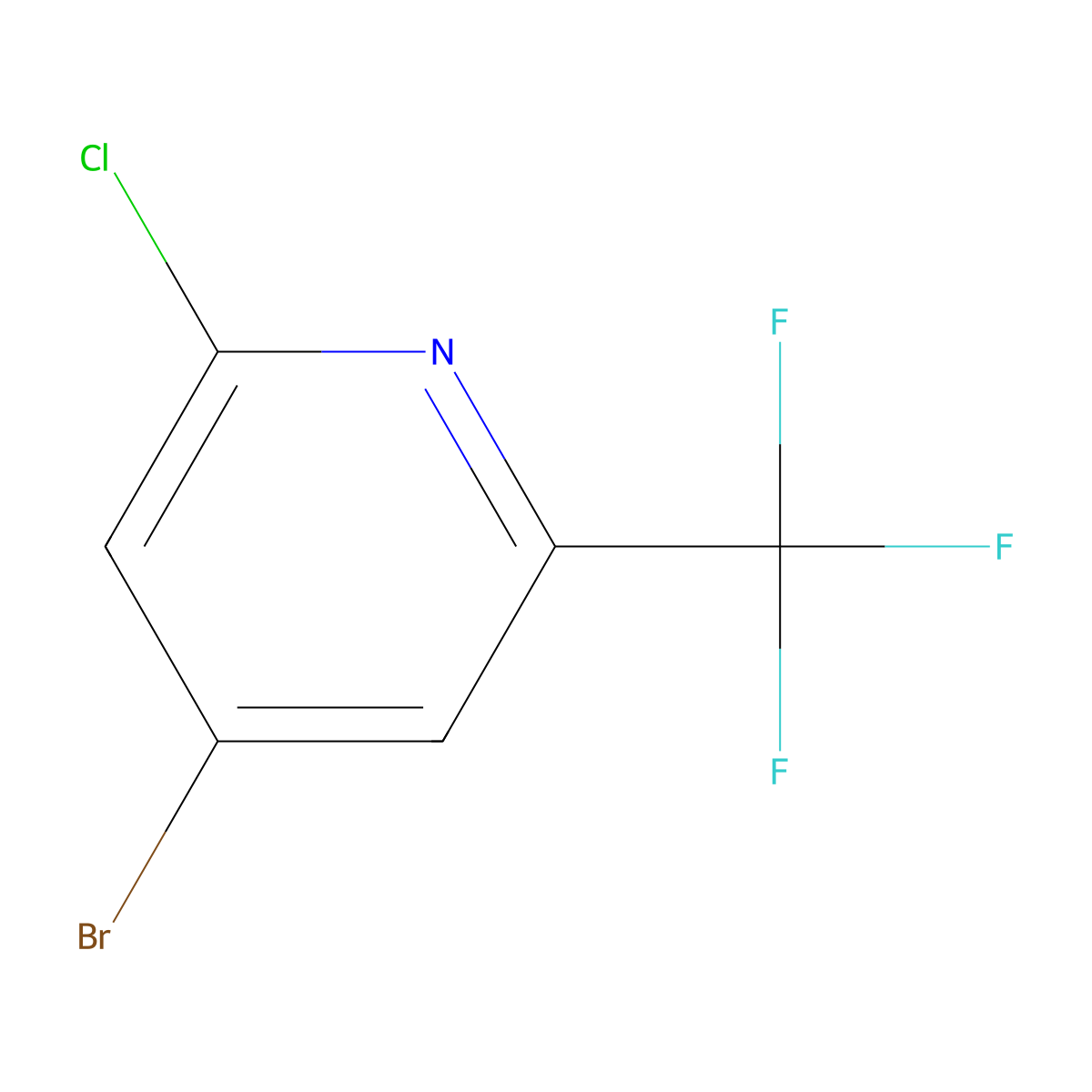 4-Bromo-2-chloro-6-(trifluoromethyl)pyridine molecular structure, CAS 1196153-93-1