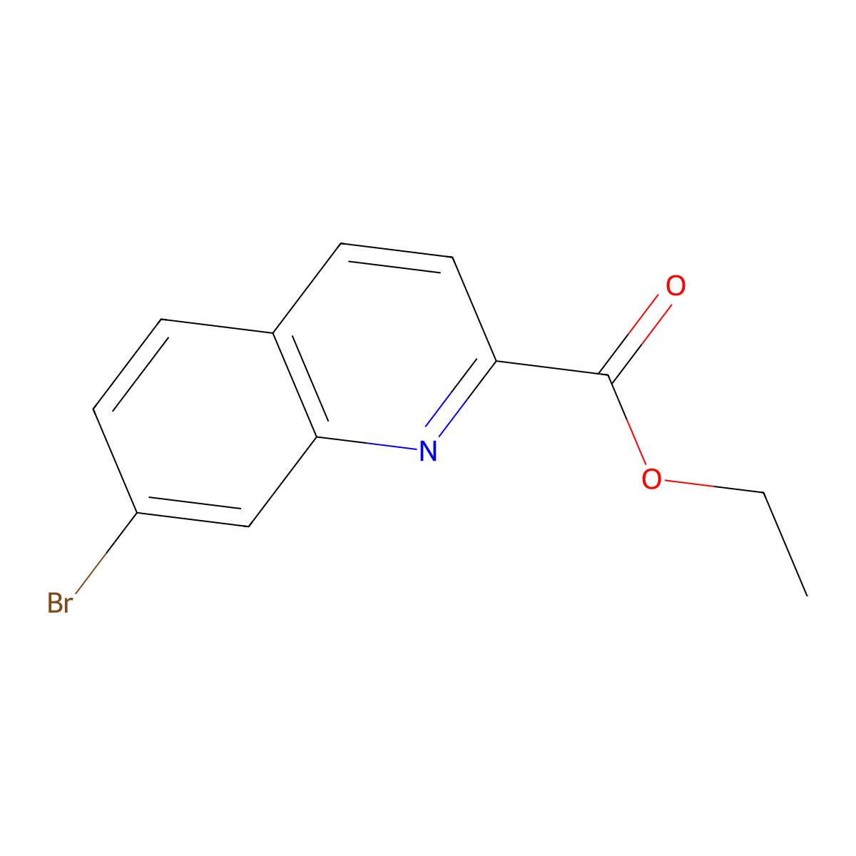 Ethyl 7-bromoquinoline-2-carboxylate molecular structure, CAS 1196153-95-3