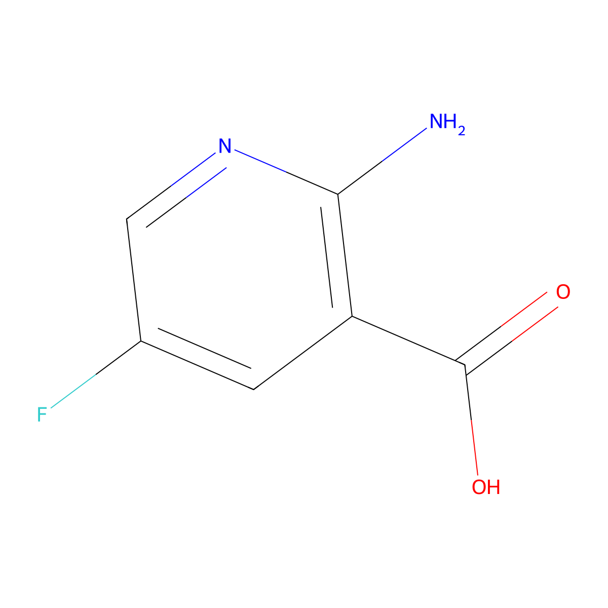 2-Amino-5-fluoronicotinic acid molecular structure, CAS 1196154-03-6