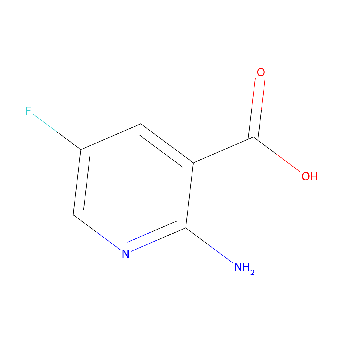 2-Amino-5-fluoronicotinic acid molecular structure, CAS 1196154-03-6