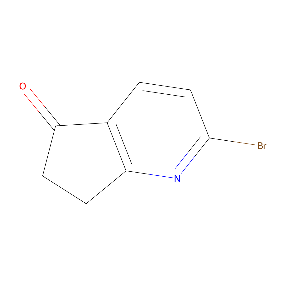 2-Bromo-6,7-dihydro-5H-cyclopenta[B]pyridin-5-one molecular structure, CAS 1196154-12-7