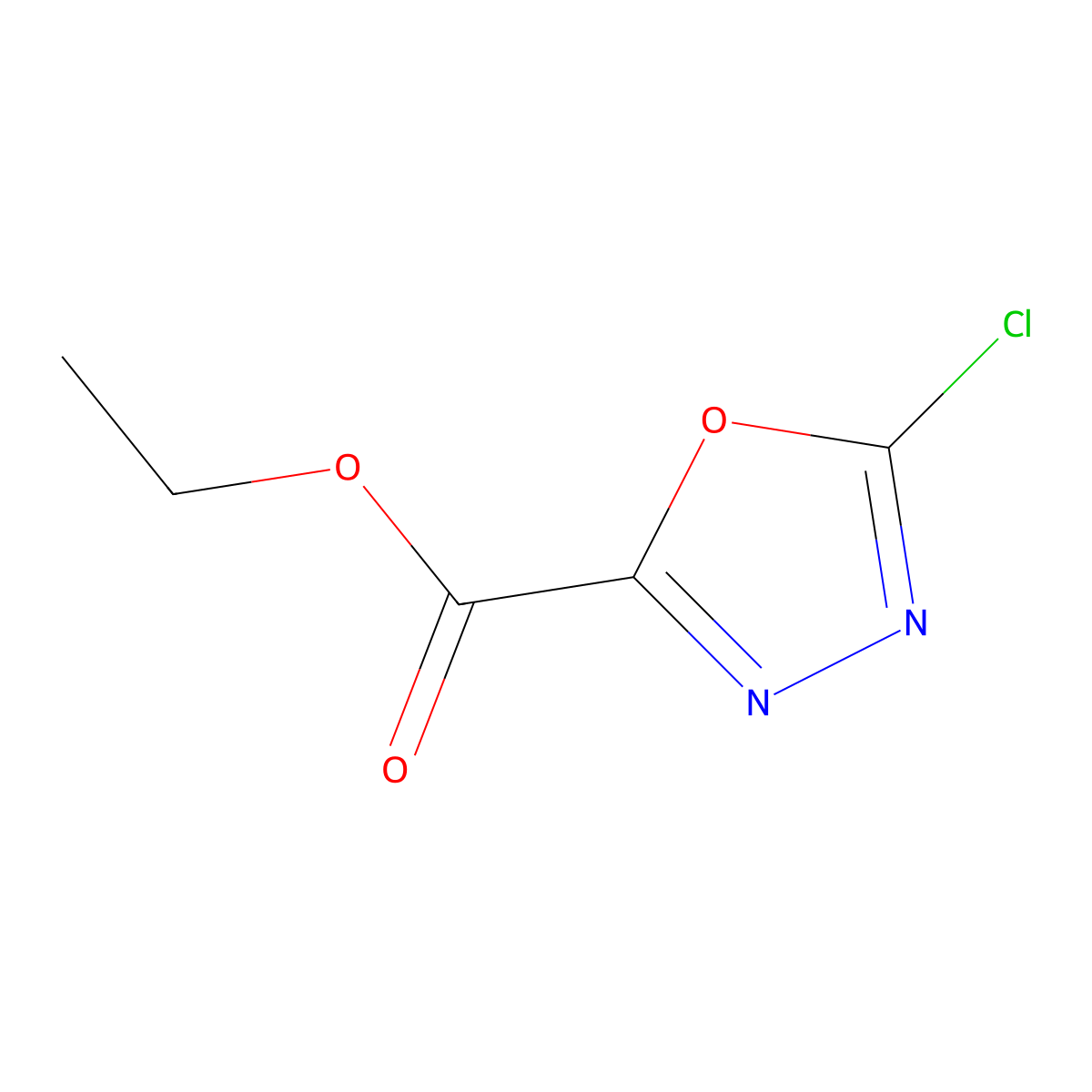 Ethyl 5-chloro-1,3,4-oxadiazole-2-carboxylate molecular structure, CAS 1196154-19-4