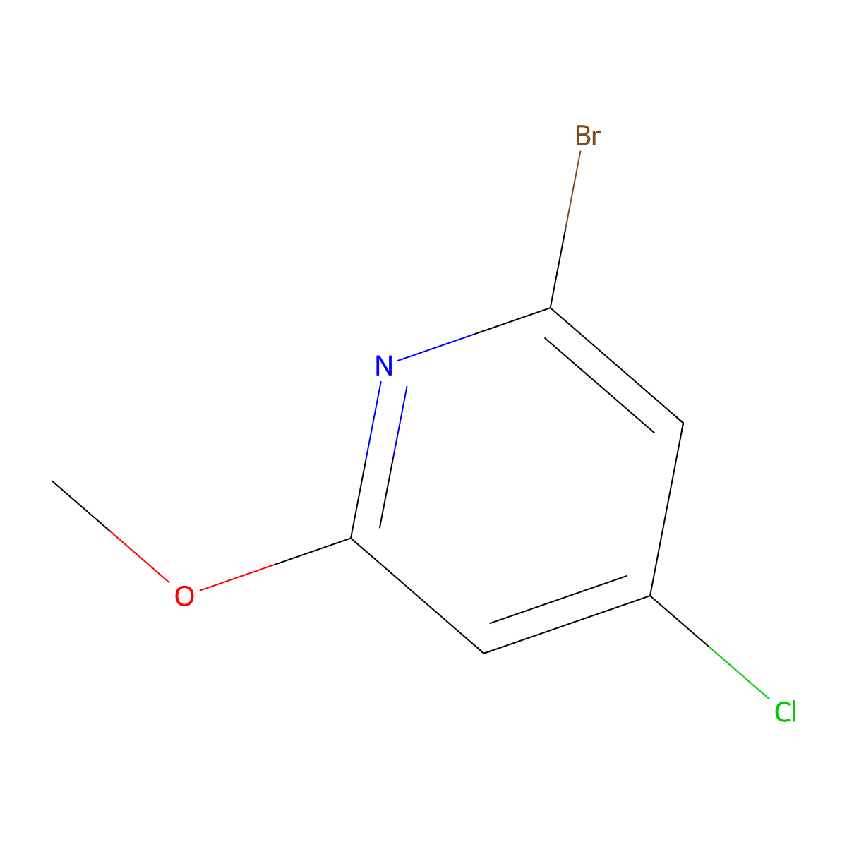 2-Bromo-4-chloro-6-methoxypyridine molecular structure, CAS 1196154-35-4