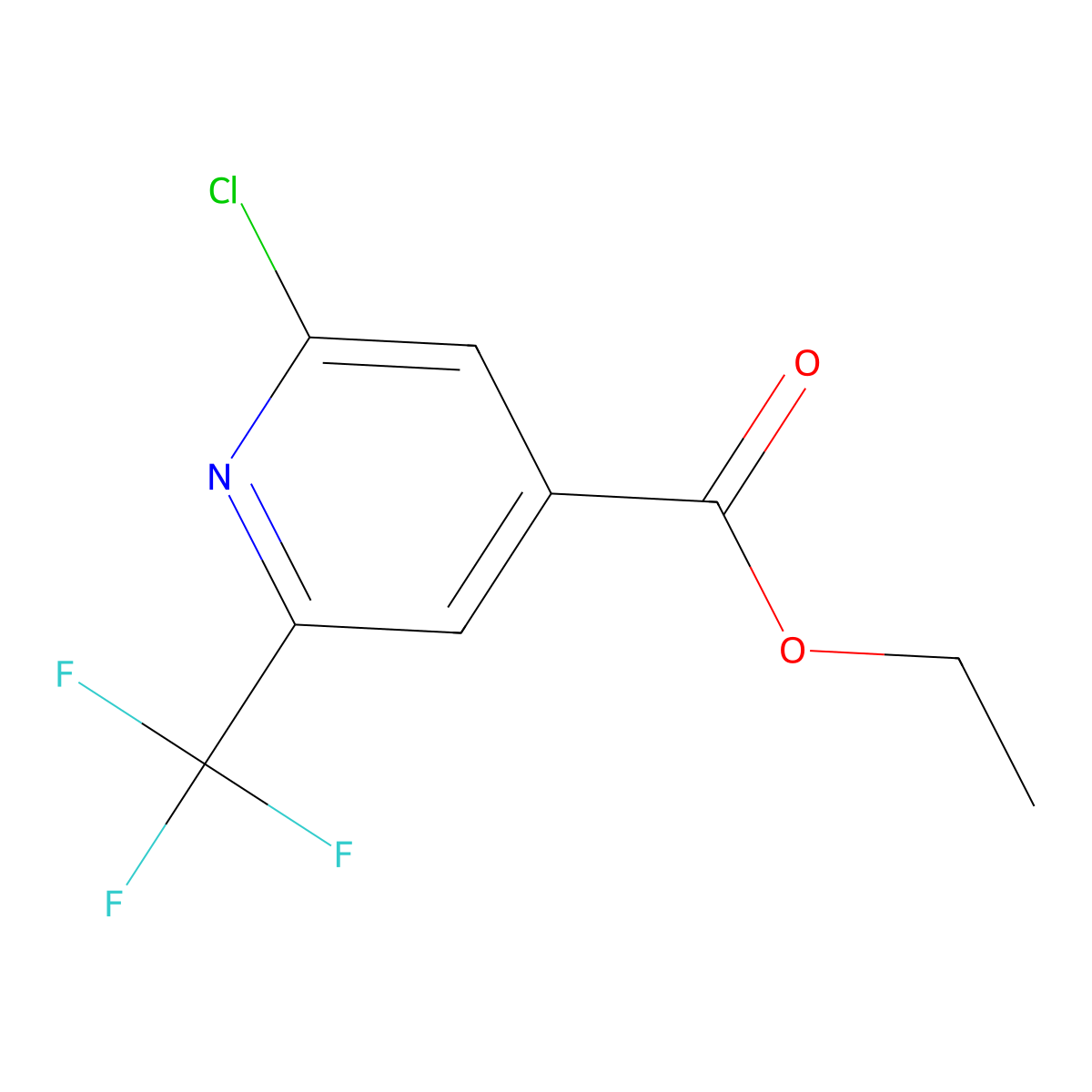 Ethyl 2-chloro-6-(trifluoromethyl)isonicotinate molecular structure, CAS 1196154-43-4