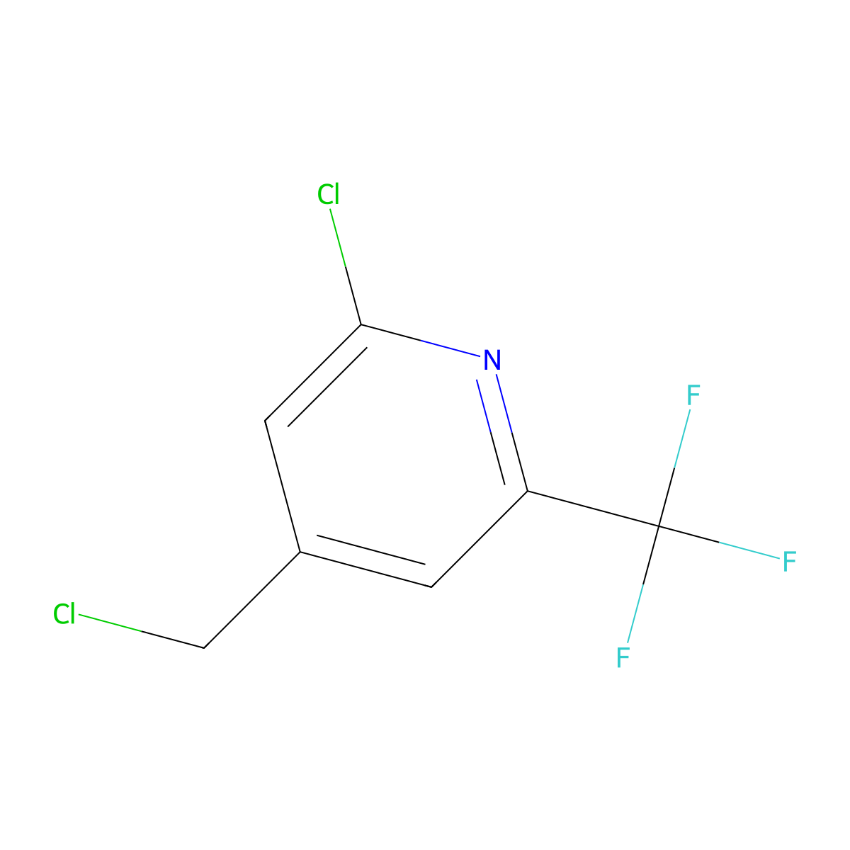 2-Chloro-4-(chloromethyl)-6-(trifluoromethyl)pyridine molecular structure, CAS 1196154-47-8