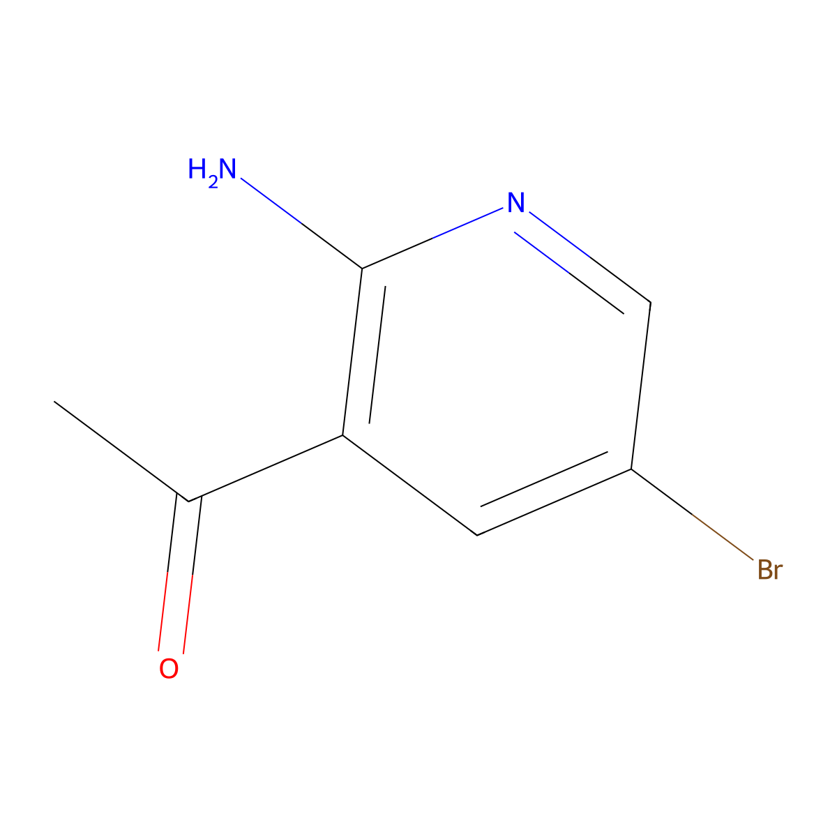 1-(2-Amino-5-bromopyridin-3-YL)ethanone molecular structure, CAS 1196154-61-6