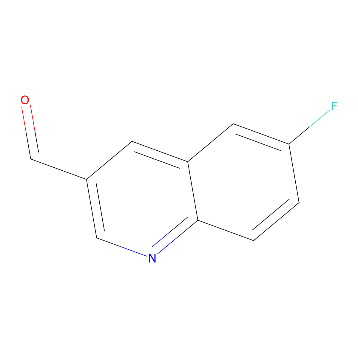 6-Fluoroquinoline-3-carbaldehyde molecular structure, CAS 1196154-66-1