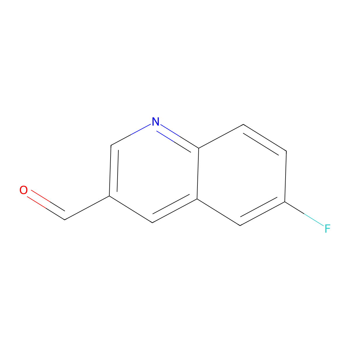 6-Fluoroquinoline-3-carbaldehyde molecular structure, CAS 1196154-66-1