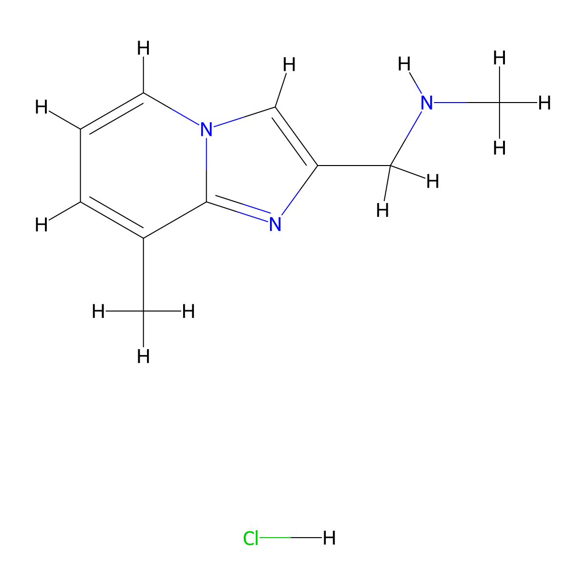 N-Methyl-1-(8-methylimidazo[1,2-A]pyridin-2-YL)methanamine hydrochloride molecular structure, CAS 1196154-71-8