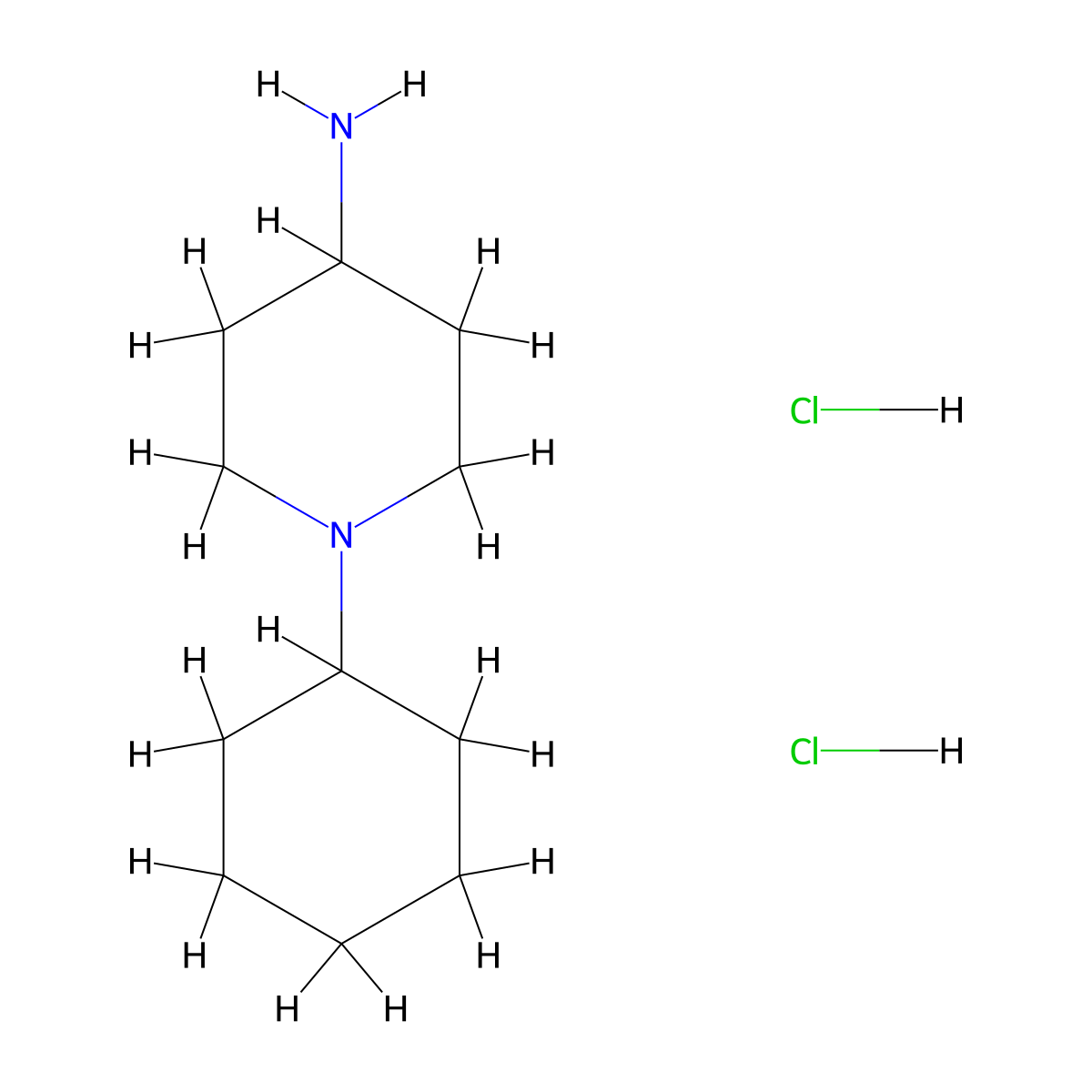 1-Cyclohexylpiperidin-4-amine dihydrochloride molecular structure, CAS 1196154-81-0