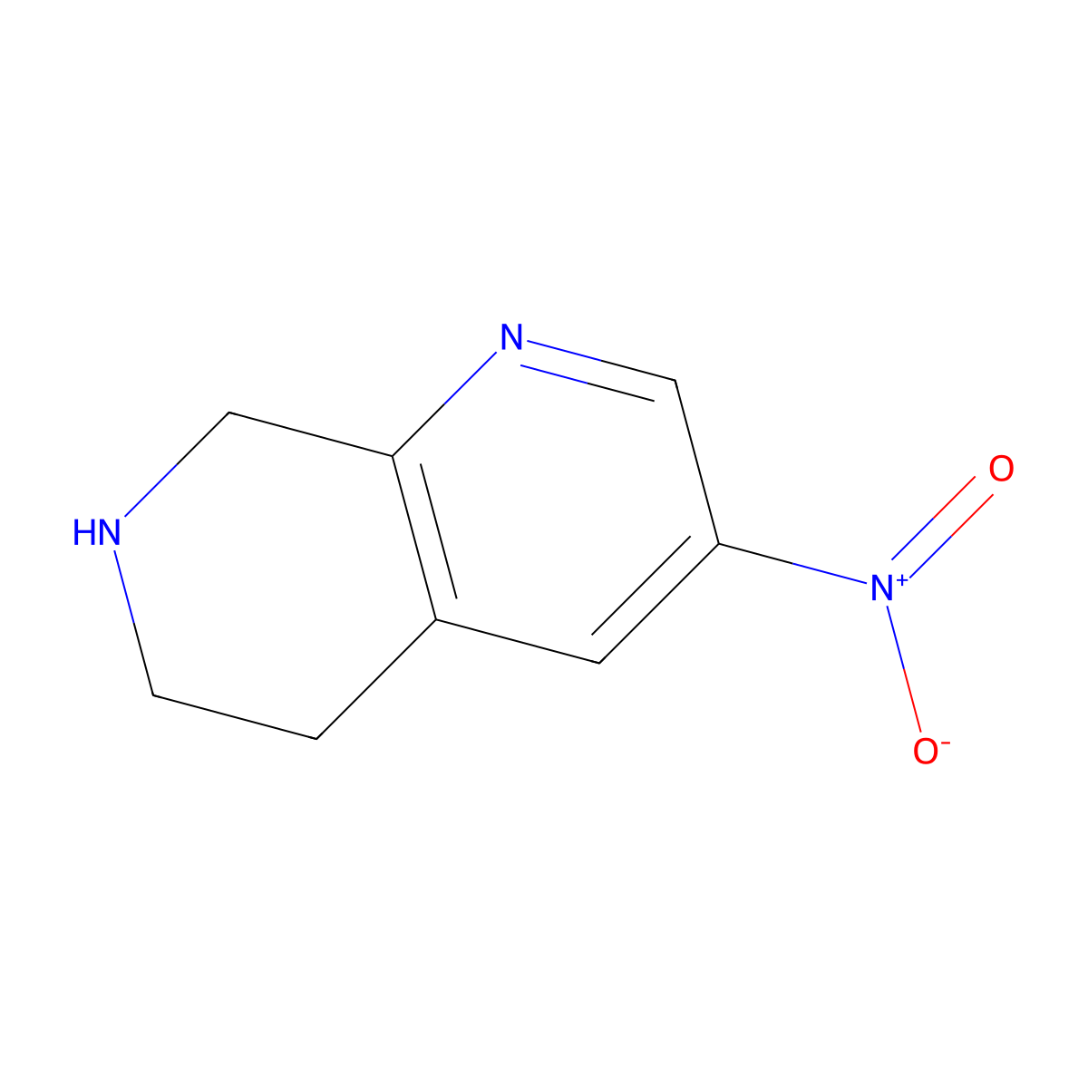3-Nitro-5,6,7,8-tetrahydro-1,7-naphthyridine molecular structure, CAS 1196154-83-2