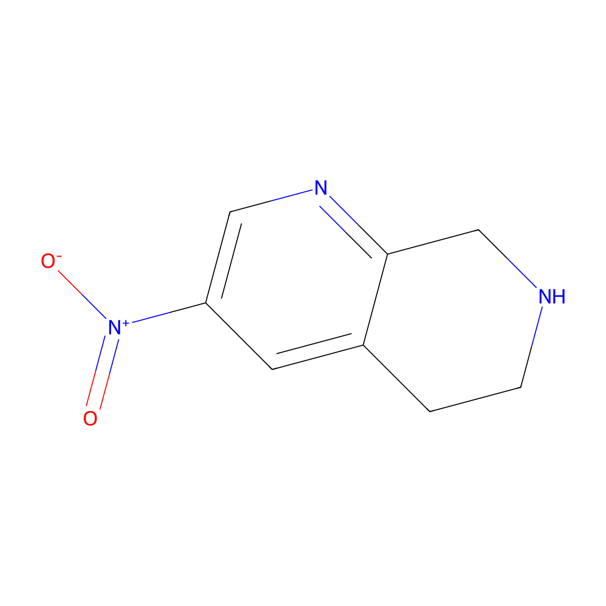 3-Nitro-5,6,7,8-tetrahydro-1,7-naphthyridine molecular structure, CAS 1196154-83-2