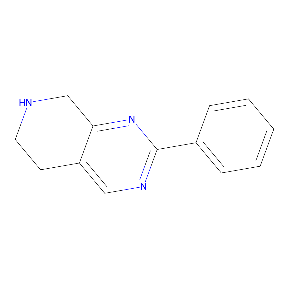 2-Phenyl-5,6,7,8-tetrahydropyrido[3,4-d]pyrimidine molecular structure, CAS 1196154-90-1