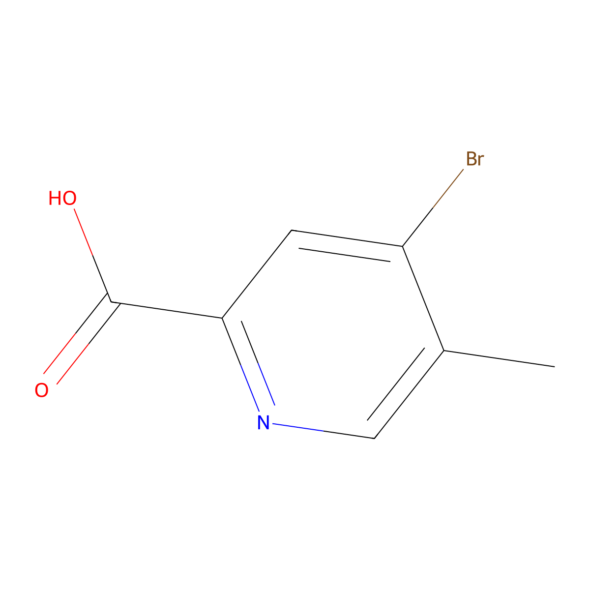 4-Bromo-5-methylpyridine-2-carboxylic acid molecular structure, CAS 1196154-93-4