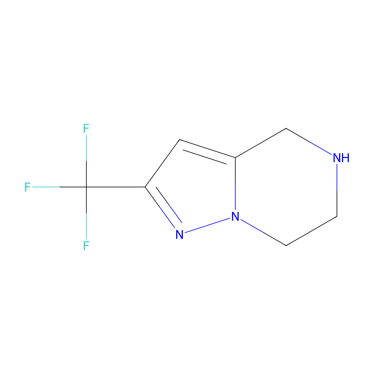 4,5,6,7-Tetrahydro-2-(trifluoromethyl)-pyrazolo(1,5-a)pyrazine molecular structure, CAS 1196154-97-8
