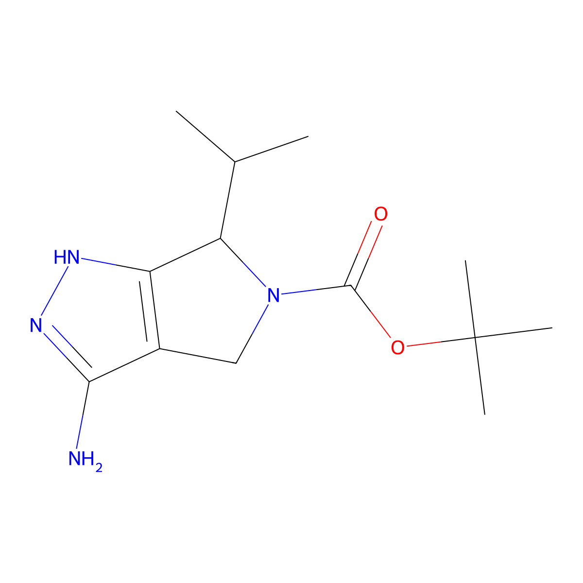 Tert-butyl 3-amino-6-isopropyl-4,6-dihydropyrrolo[3,4-C]pyrazole-5(1H)-carboxylate molecular structure, CAS 1196155-07-3