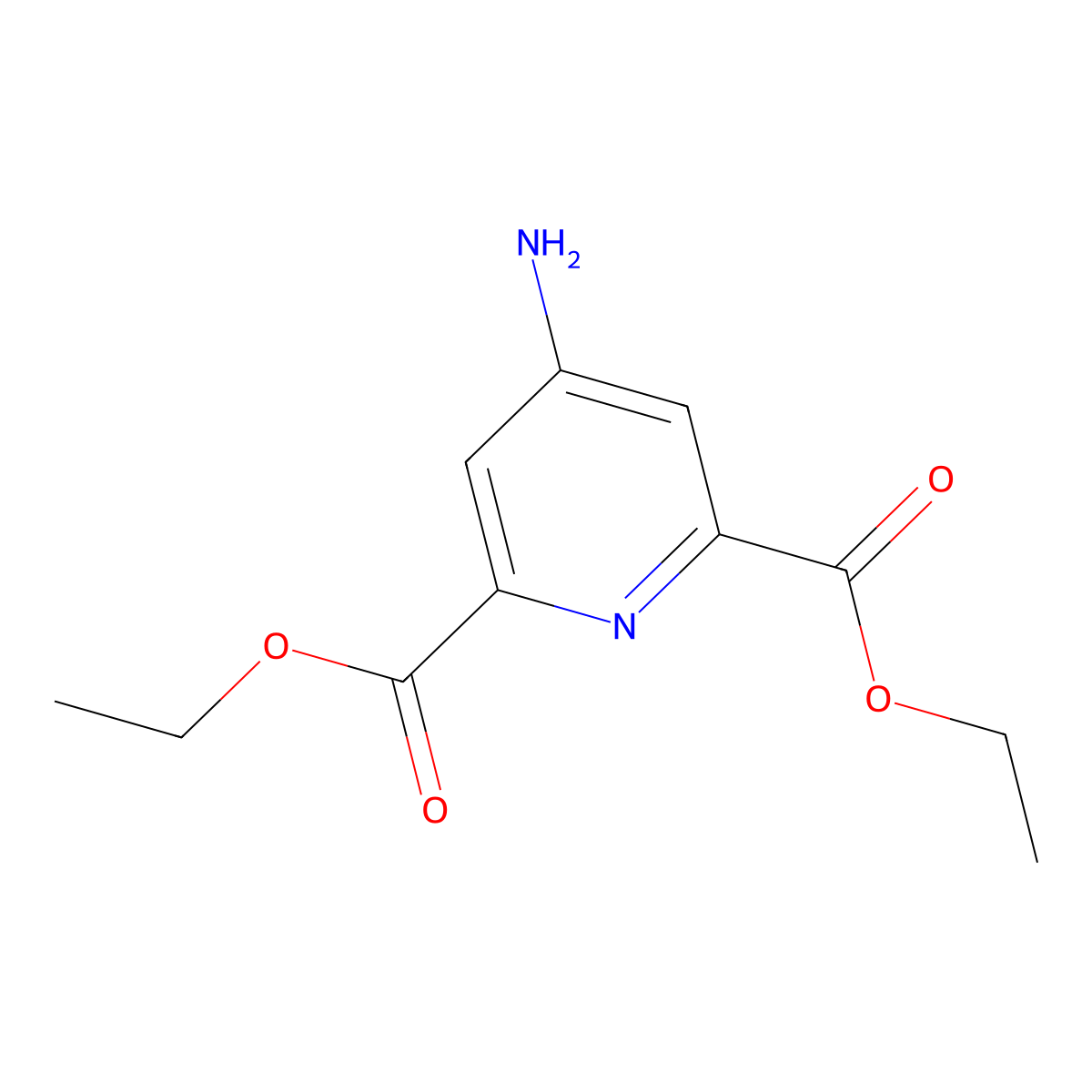 Diethyl 4-aminopyridine-2,6-dicarboxylate molecular structure, CAS 1196155-10-8