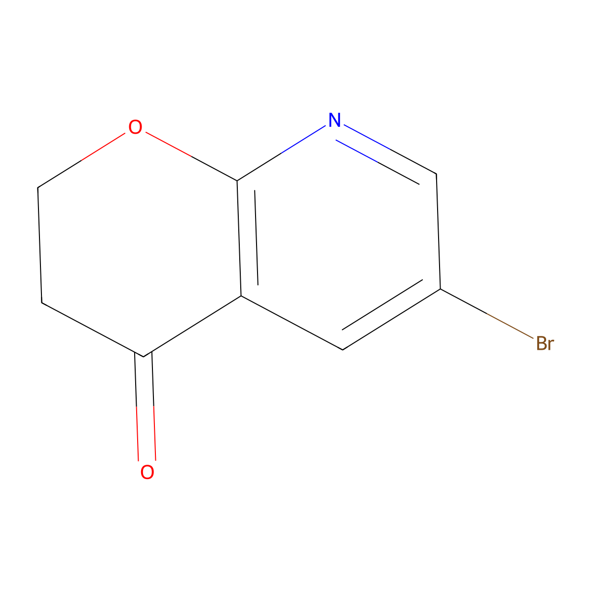 6-bromo-2H,3H,4H-pyrano(2,3-b)pyridin-4-one molecular structure, CAS 1196155-15-3
