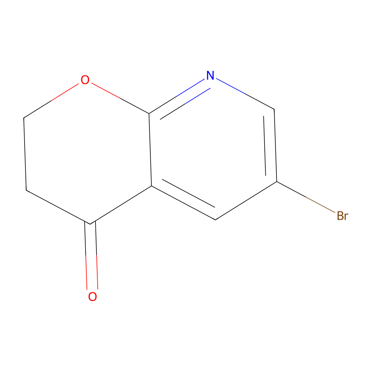 6-bromo-2H,3H,4H-pyrano(2,3-b)pyridin-4-one molecular structure, CAS 1196155-15-3