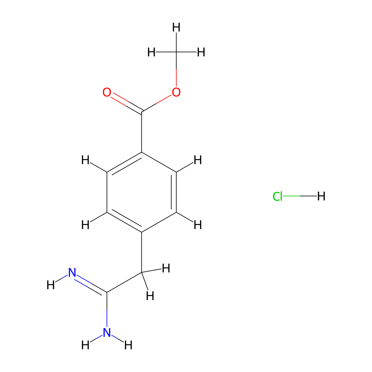 Methyl 4-(carbamimidoylmethyl)benzoate hydrochloride molecular structure, CAS 1196155-17-5
