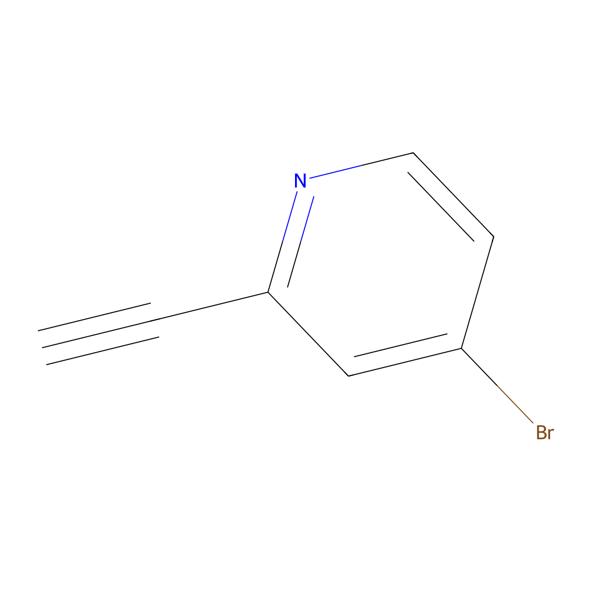 4-Bromo-2-ethynylpyridine molecular structure, CAS 1196155-22-2