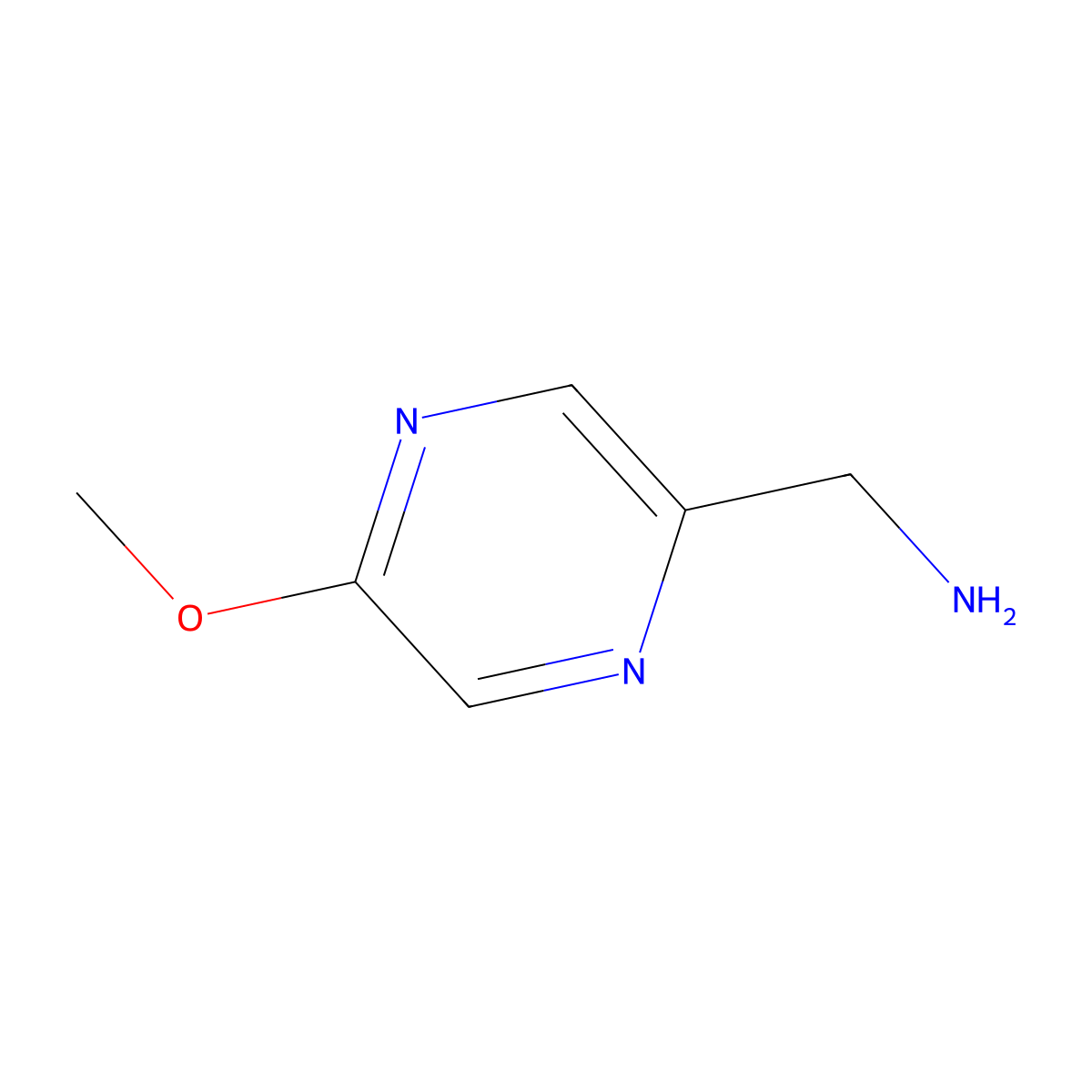(5-Methoxypyrazin-2-yl)methanamine molecular structure, CAS 1196155-28-8