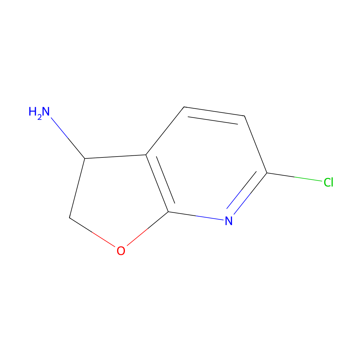 6-Chloro-2,3-dihydrofuro[2,3-B]pyridin-3-amine molecular structure, CAS 1196155-31-3