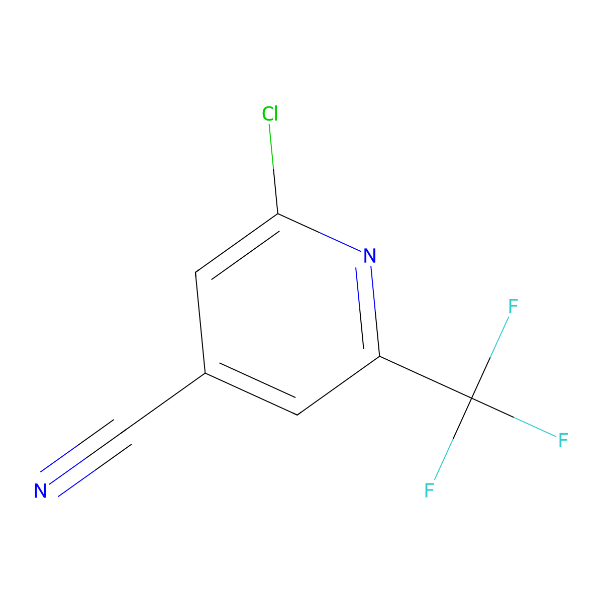 2-Chloro-6-(trifluoromethyl)isonicotinonitrile molecular structure, CAS 1196155-38-0
