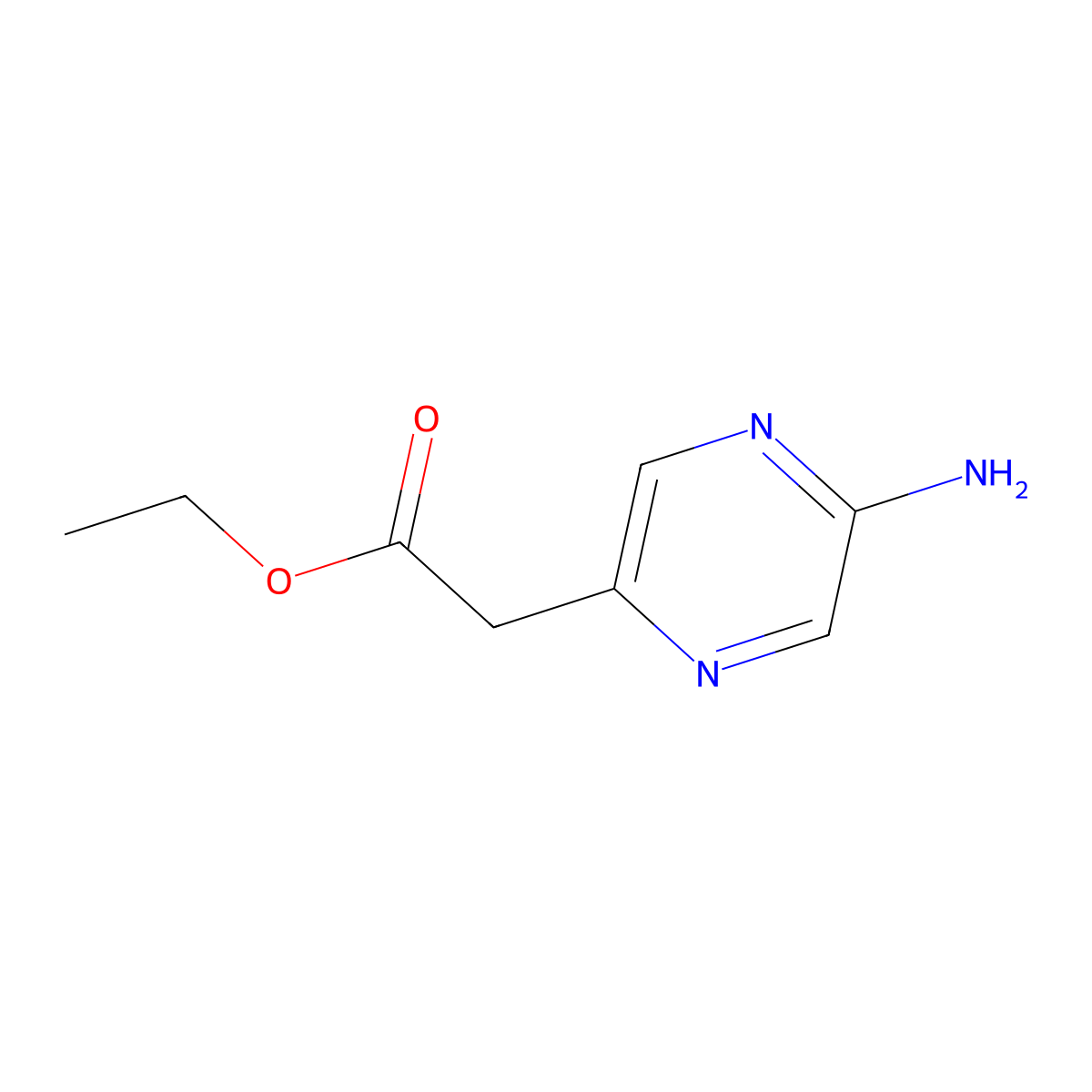 Ethyl 2-(5-aminopyrazin-2-YL)acetate molecular structure, CAS 1196155-44-8